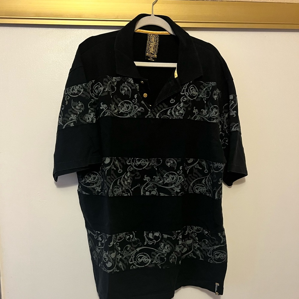 Black polo shirt